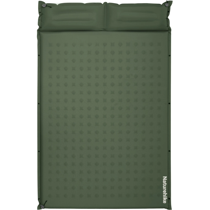 Коврик NATUREHIKE CNK2550WS025 D SERIES 3см с подушкой R3.1 Double самонадувной туристический зеленый 6977465868763